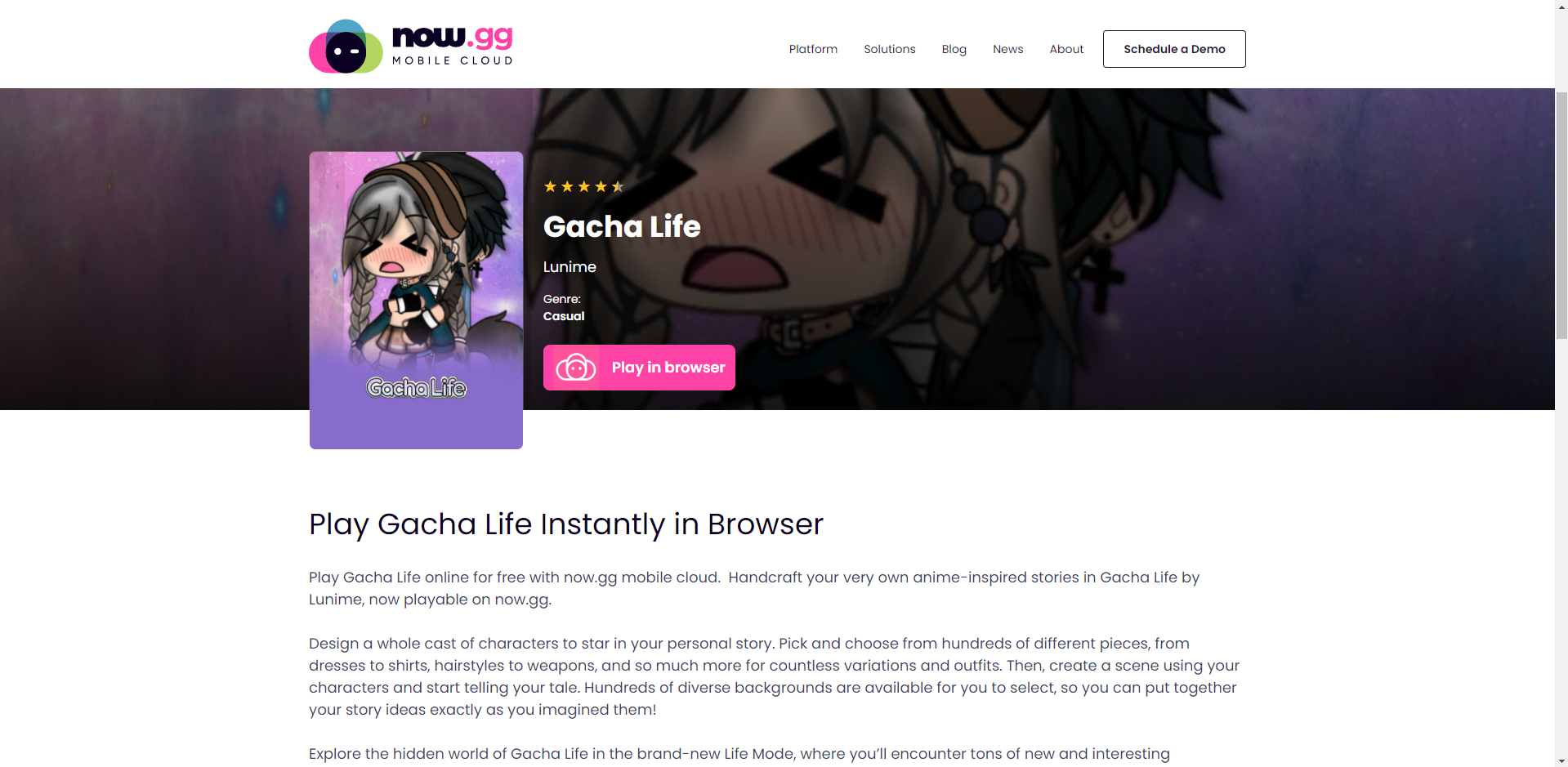 Gacha Life online on the Cloud With  - How to Play This