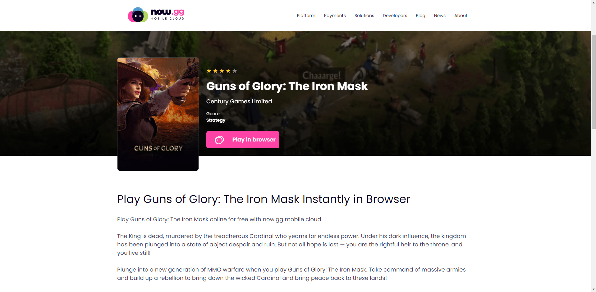 Play Guns of Glory Online on  - Play This Conquest Game on the Cloud  with