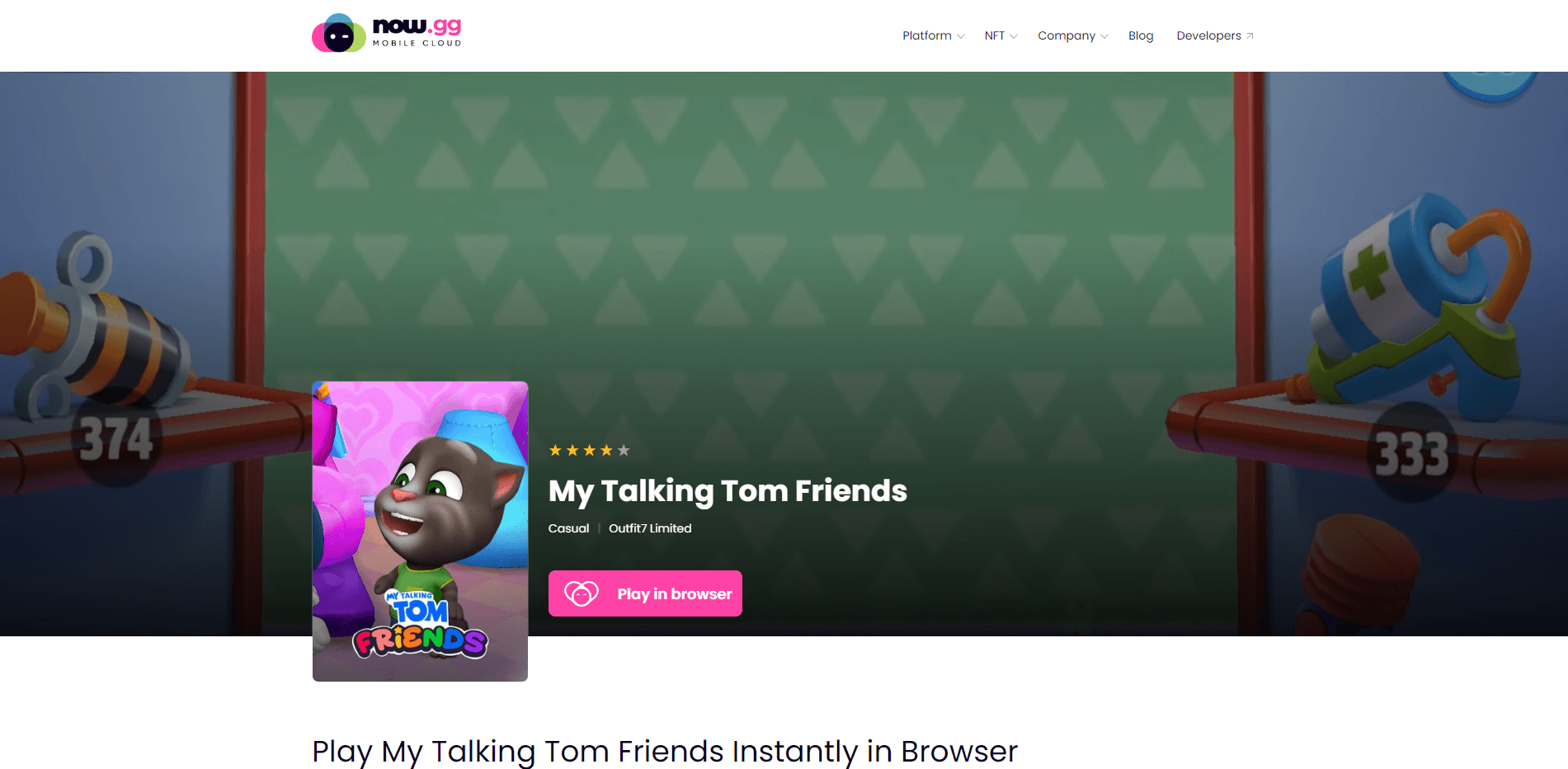 Play My Talking Tom Friends on now.gg And on Any Device, Directly on Your  Browser, With no Downloads or Installs